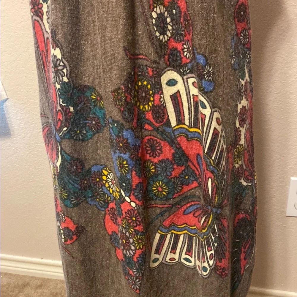 Adore Brown Dress with Colorful Butterfly Pattern - Picture 2 of 9